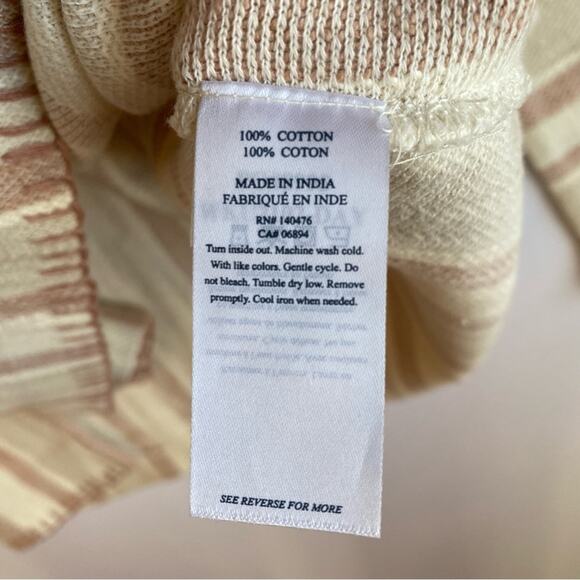 Faherty Daytripper Hoodie Striped Neutral Pullover Beach Cover Up Small Womens - Picture 8 of 9